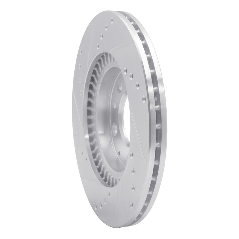 R1 06-15 Mazda MX-5 Miata Front Right Drilled & Slotted Silver Brake Rotor