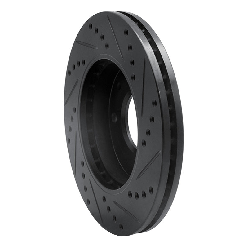 R1 01-03 Hyundai Sonata Front Left Drilled & Slotted Black Brake Rotor