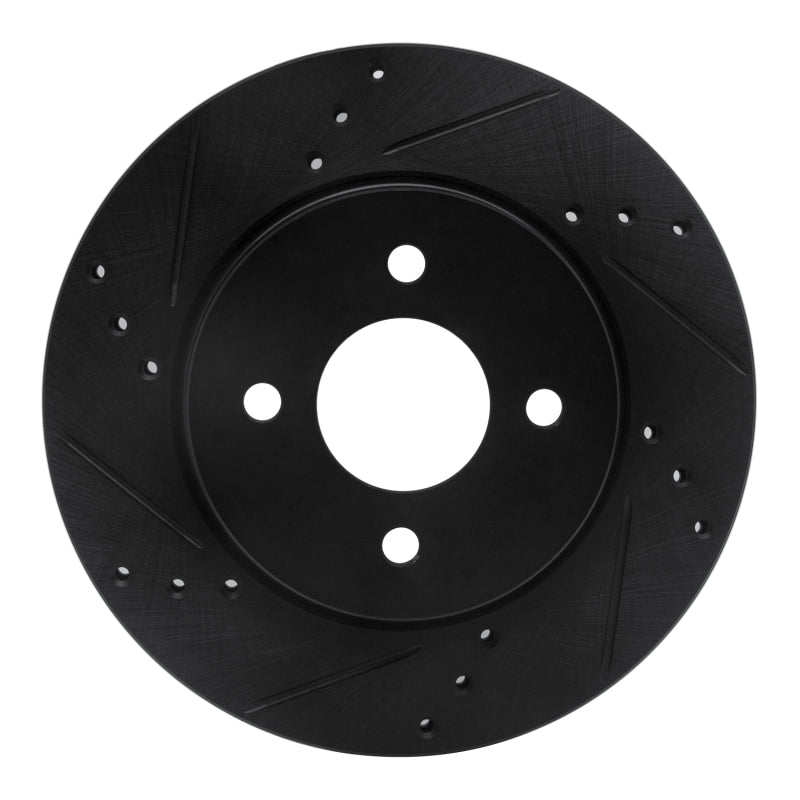 R1 11-25 Nissan Note (Mexico) Front Left Drilled & Slotted Black Brake Rotor