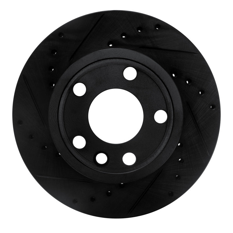 R1 92-95 Volkswagen EuroVan Front Left Drilled & Slotted Black Brake Rotor