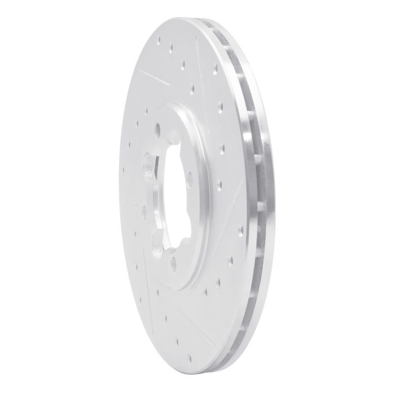 R1 82-85 Toyota Celica Front Right Drilled & Slotted Silver Brake Rotor