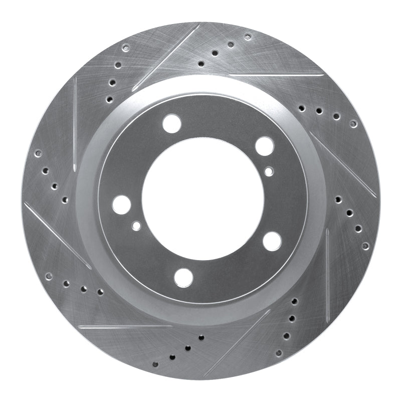 R1 17-21 Toyota Land Cruiser Front Left Drilled & Slotted Silver Brake Rotor