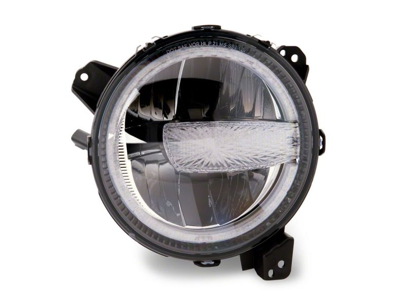 Raxiom 18-23 Jeep Wrangler JL Axial Series 9-In LED Headlights- Black Housing (Clear Lens)