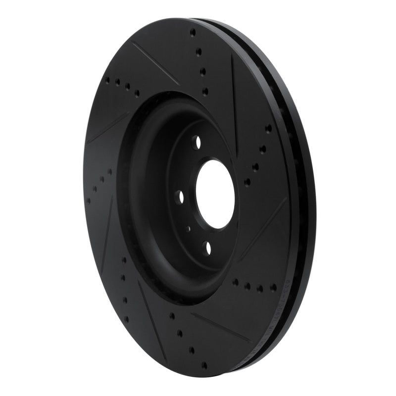 R1 12-20 Audi A6 (USA/Canada) Front Left Drilled & Slotted Black Brake Rotor