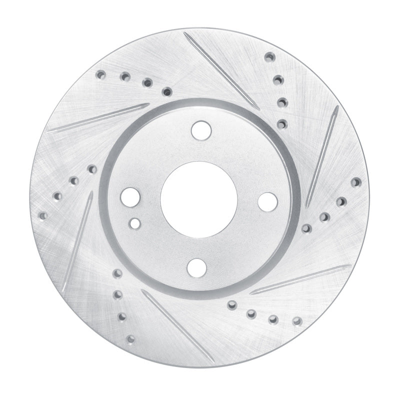 R1 16-25 Mazda 2 (Mexico) Front Right Drilled & Slotted Silver Brake Rotor