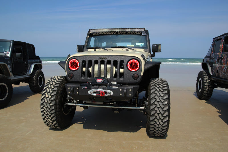 Oracle 07-17 Jeep Wrangler Surface Mount LED Headlight Halo Kit - Red