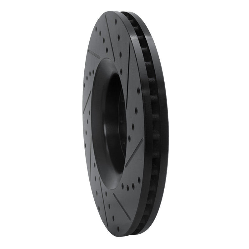 R1 98-09 Audi A4 (Mexico) Front Left Drilled & Slotted Black Brake Rotor