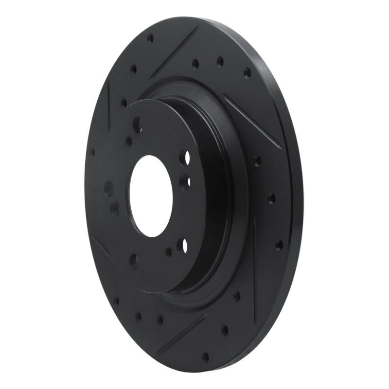 R1 00-09 Honda S2000 Rear Left Drilled & Slotted Black Brake Rotor