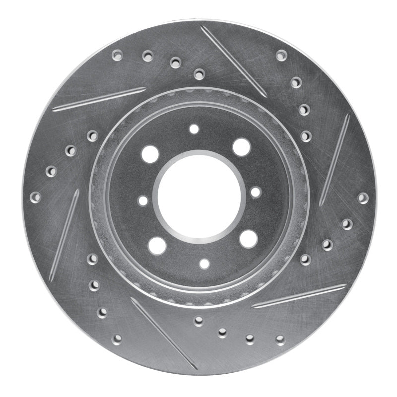 R1 83-84 Toyota Cressida Front Left Drilled & Slotted Silver Brake Rotor