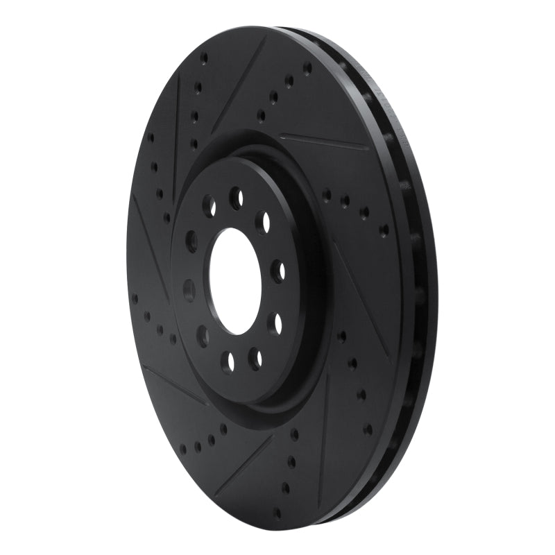 R1 14-25 Alfa Romeo Tonale Front Left Drilled & Slotted Black Brake Rotor