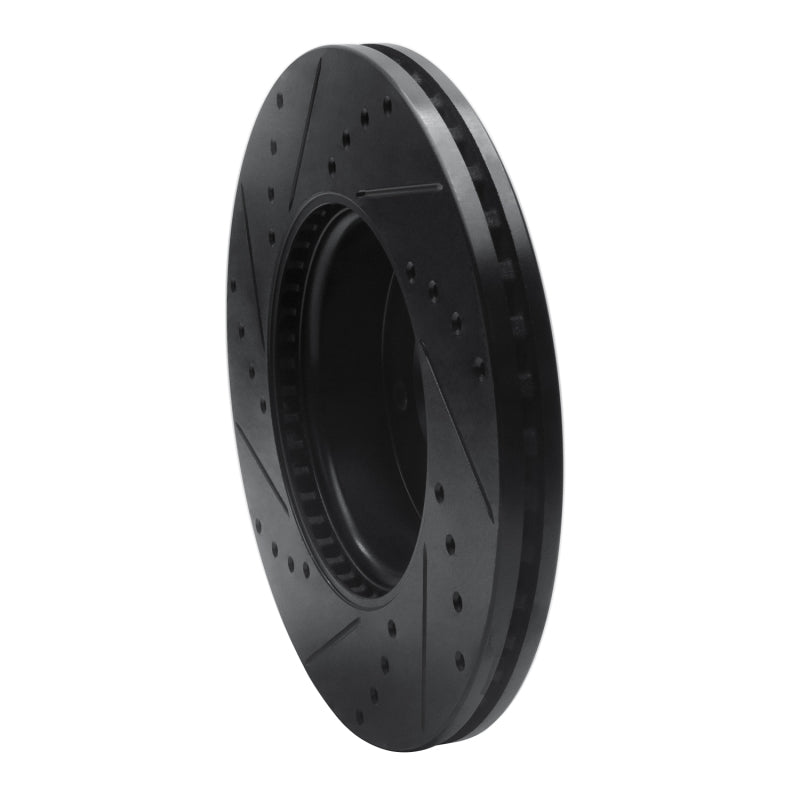R1 13-25 Cadillac CT4 Front Right Drilled & Slotted Black Brake Rotor