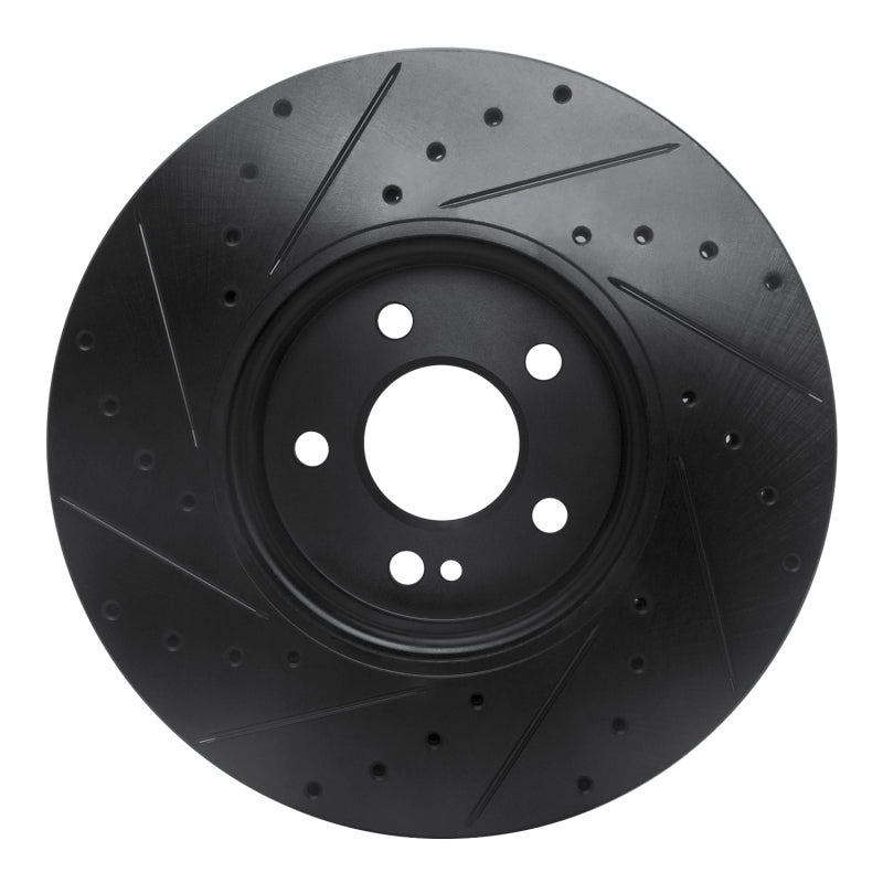 R1 19-26 Mercedes-Benz A220 Front Right Drilled & Slotted Black Brake Rotor