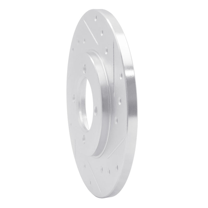 R1 80-83 Toyota Corolla (US/Canada) Front Right Drilled & Slotted Silver Brake Rotor