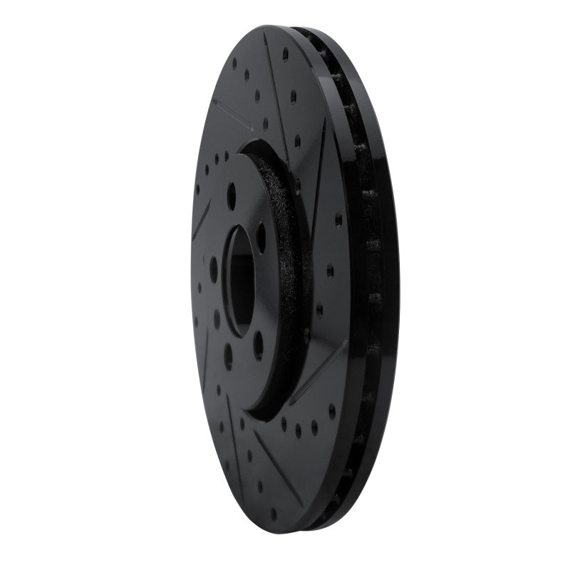 R1 98-18 Audi A1 (Mexico) Front Right Drilled & Slotted Black Brake Rotor