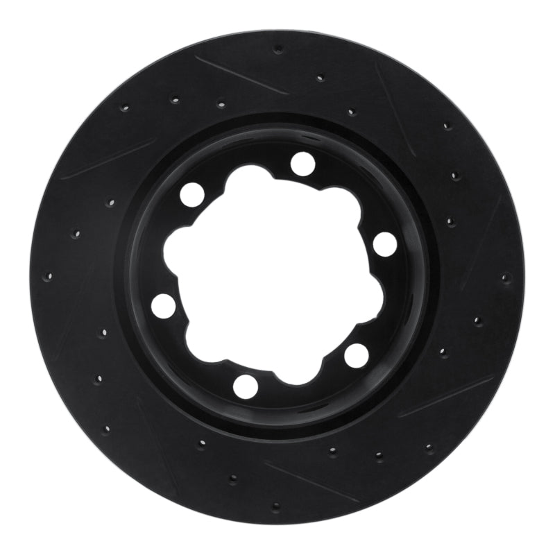 R1 02-06 Dodge Sprinter 3500 Rear Left Drilled & Slotted Black Brake Rotor