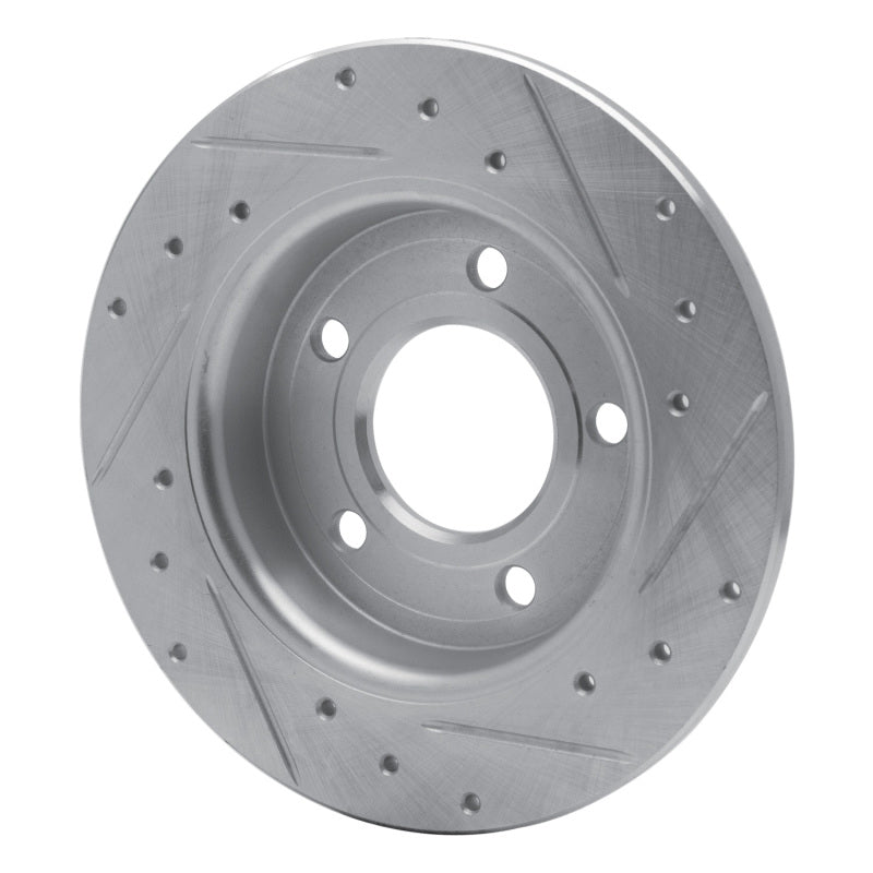 R1 04-13 Mazda 3 Rear Left Drilled & Slotted Silver Brake Rotor