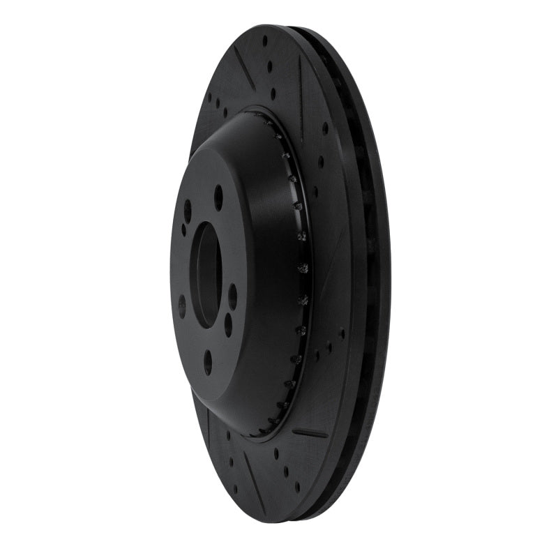 R1 15-21 Mercedes-Benz S550 Rear Right Drilled & Slotted Black Brake Rotor