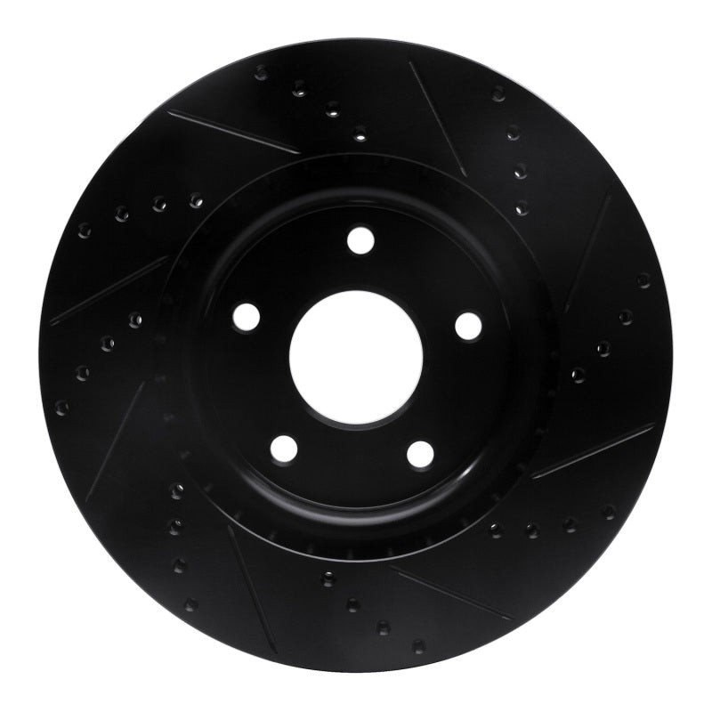 R1 12-25 Chrysler Town & Country Front Left Drilled & Slotted Black Brake Rotor