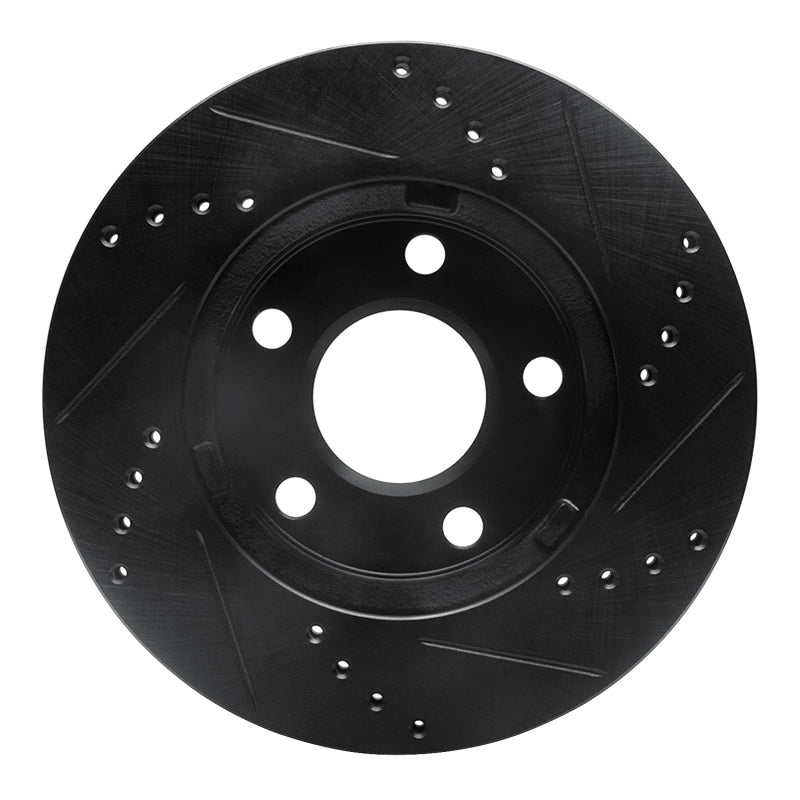 R1 97-05 Chevrolet Classic Front Left Drilled & Slotted Black Brake Rotor