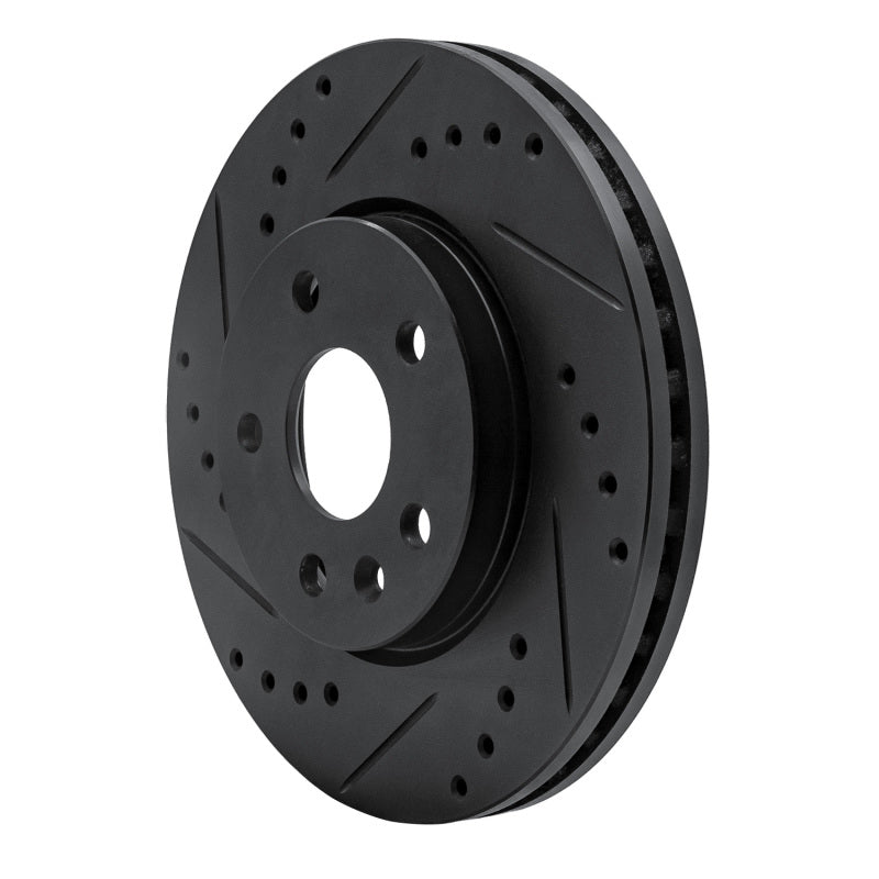 R1 11-23 Chevrolet Bolt EUV Front Left Drilled & Slotted Black Brake Rotor