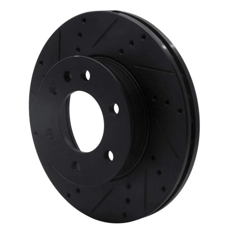 R1 06-25 American Coach Patriot Front Left Drilled & Slotted Black Brake Rotor