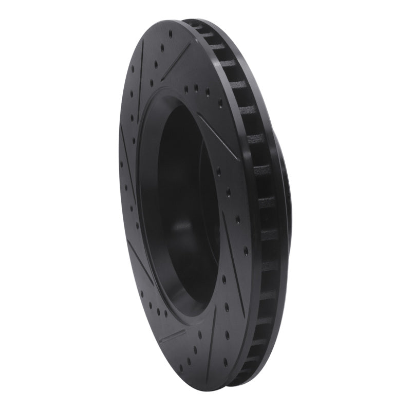 R1 07-12 Dodge Nitro Front Right Drilled & Slotted Black Brake Rotor