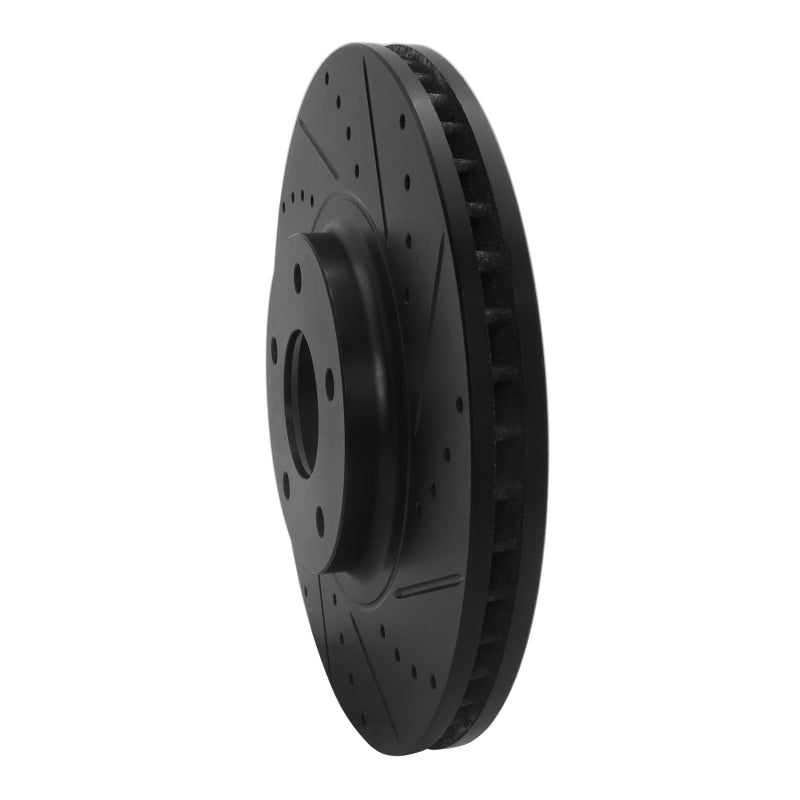 R1 03-05 Nissan Maxima Front Right Drilled & Slotted Black Brake Rotor