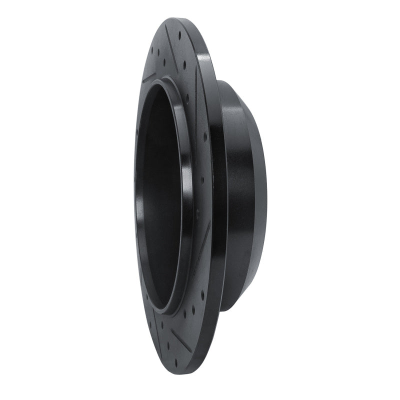 R1 18-25 Jeep Wrangler Rear Left Drilled & Slotted Black Brake Rotor
