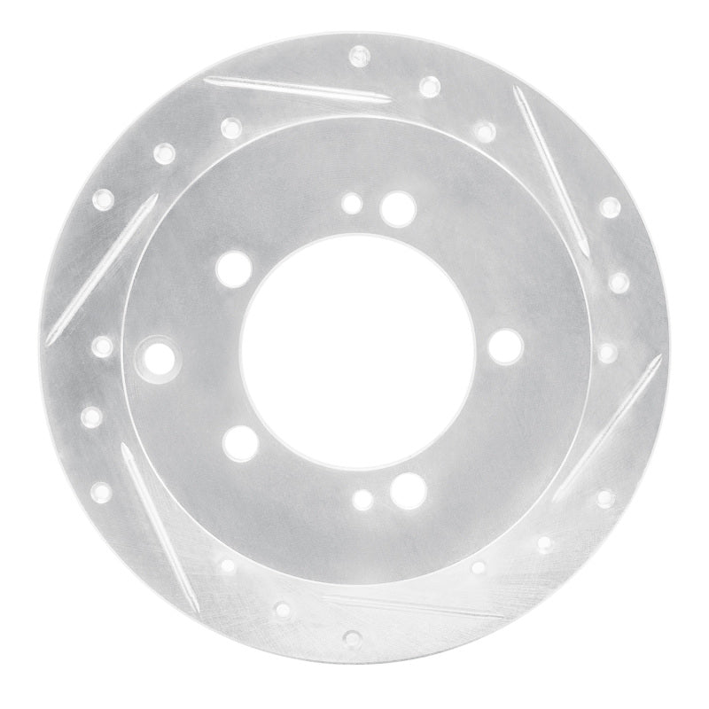 R1 94-07 Chrysler SEBRING Rear Right Drilled & Slotted Silver Brake Rotor
