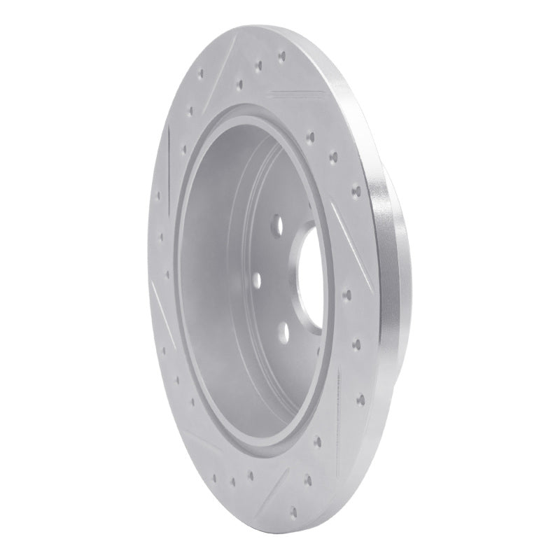 R1 12-20 Toyota Prius V Rear Right Drilled & Slotted Silver Brake Rotor