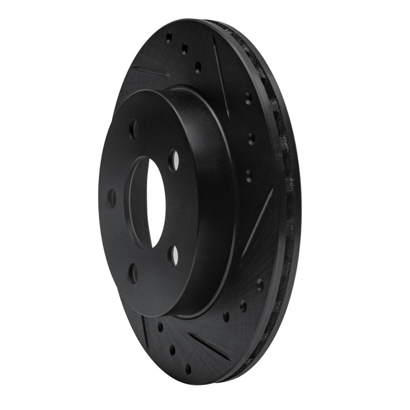 R1 93-98 Ford Thunderbird Rear Right Drilled & Slotted Black Brake Rotor