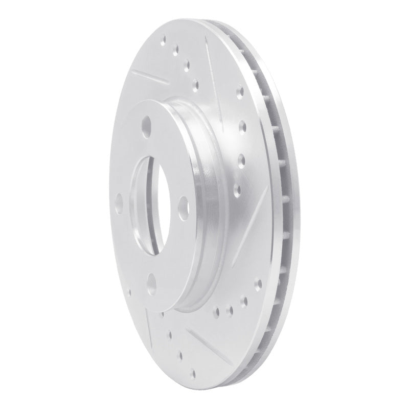 R1 84-87 Audi Coupe Front Right Drilled & Slotted Silver Brake Rotor
