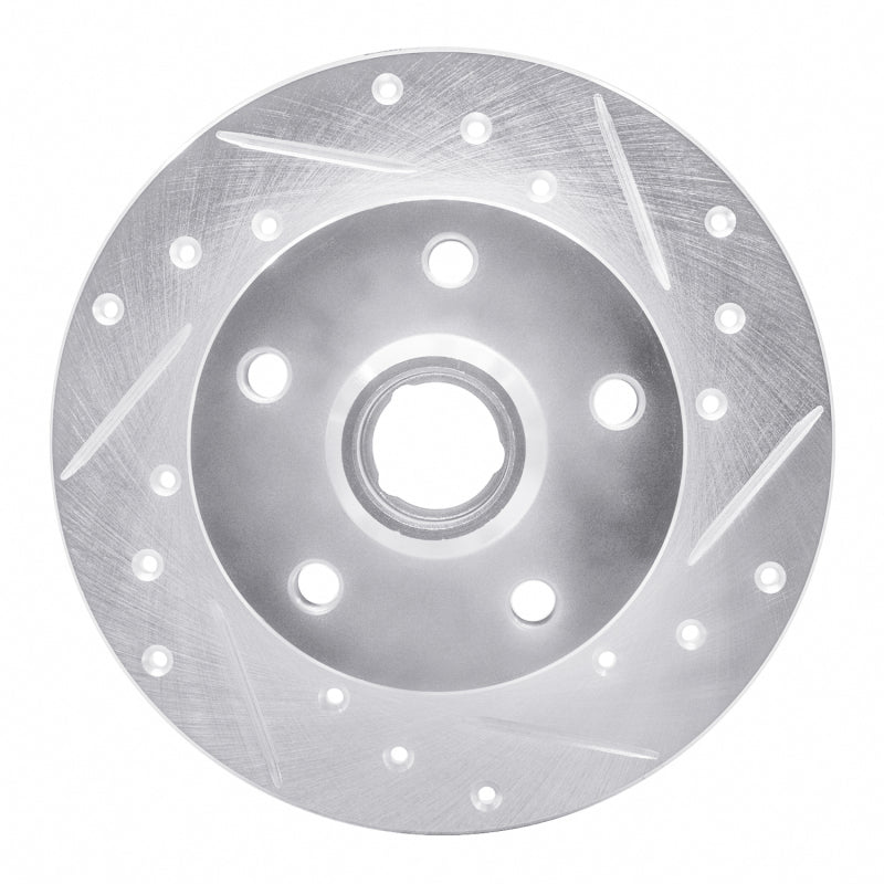 R1 92-98 Volkswagen Golf Rear Right Drilled & Slotted Silver Brake Rotor
