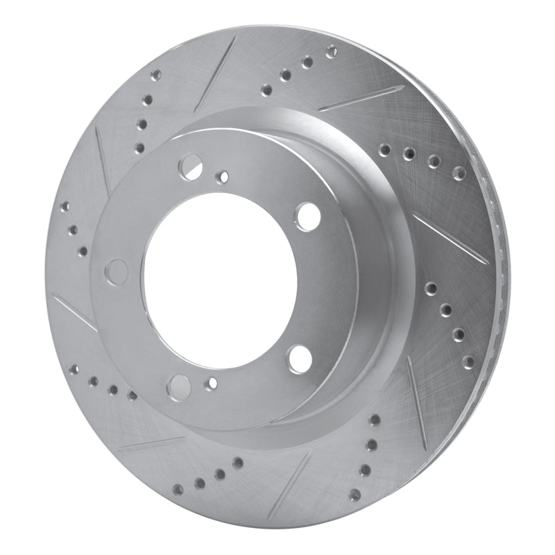 R1 08-21 Lexus LX570 Front Left Drilled & Slotted Silver Brake Rotor
