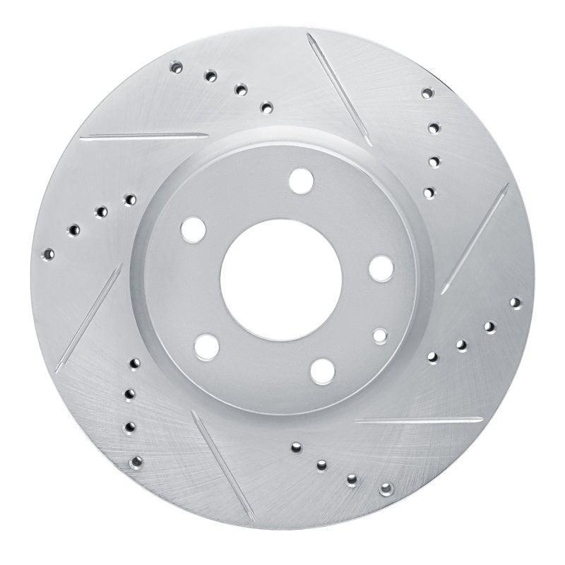 R1 13-19 Mazda CX-5 Front Right Drilled & Slotted Silver Brake Rotor