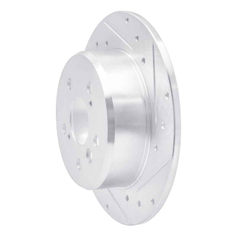 R1 92-03 Lexus RX300 Rear Right Drilled & Slotted Silver Brake Rotor