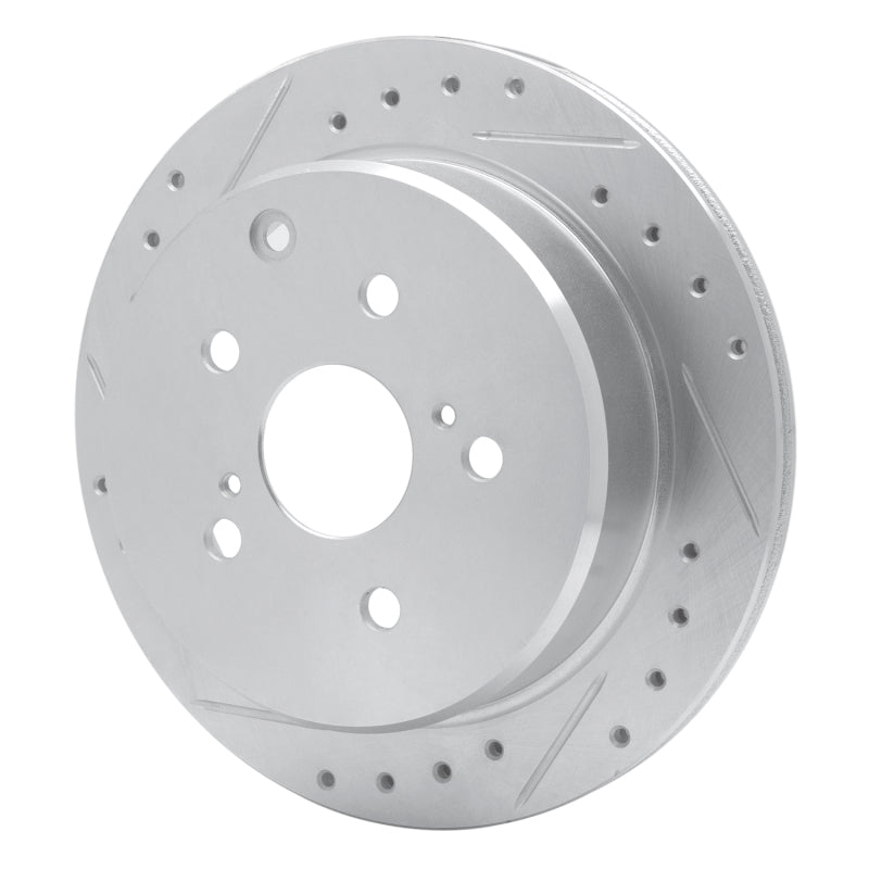 R1 86-97 Toyota Previa Rear Left Drilled & Slotted Silver Brake Rotor