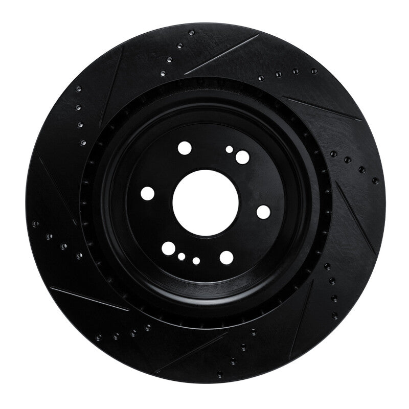 R1 19-25 Cadillac Escalade ESV Front Right Drilled & Slotted Black Brake Rotor