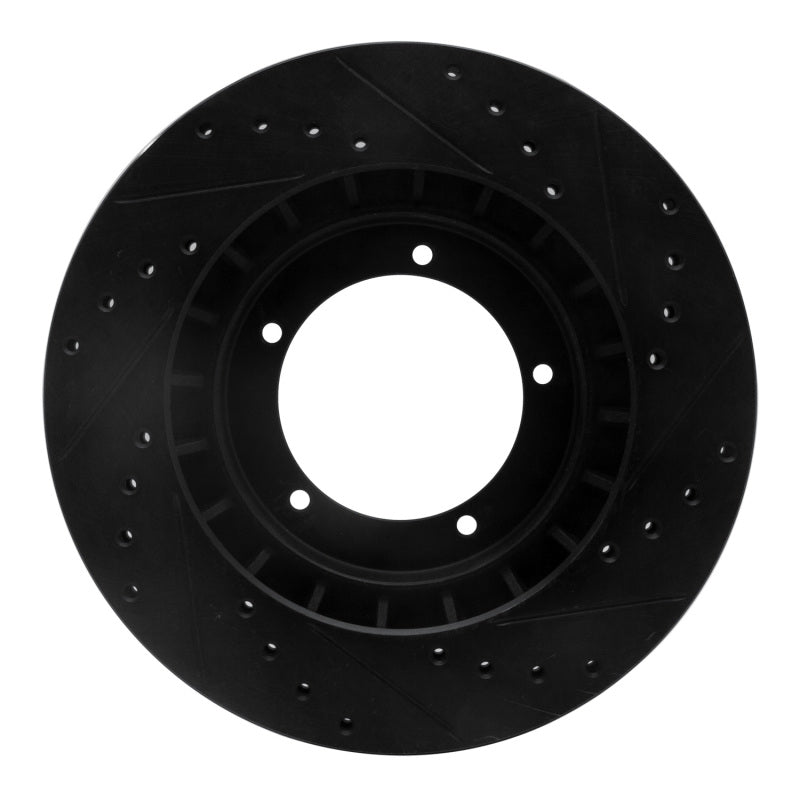 R1 86-86 Porsche 944 Turbo Front Left Drilled & Slotted Black Brake Rotor