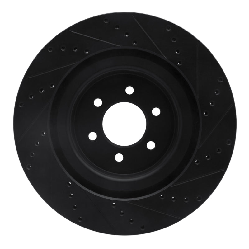 R1 2003-2017 Dodge Viper Front Left Drilled & Slotted Black Brake Rotor