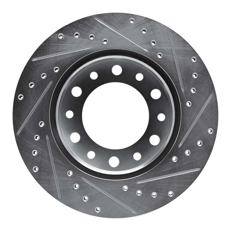 R1 76-89 Toyota Land Cruiser Front Left Drilled & Slotted Silver Brake Rotor