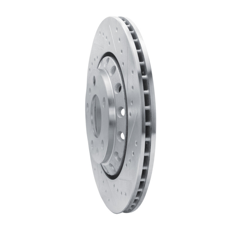 R1 04-10 Audi A8 Rear Right Drilled & Slotted Silver Brake Rotor