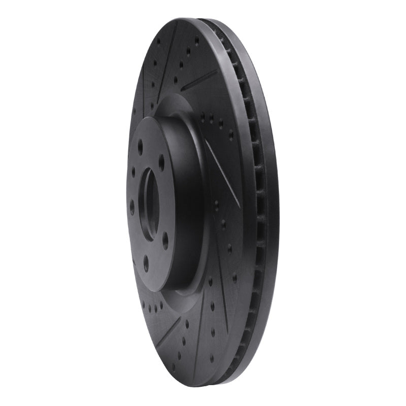 R1 13-20 Ford Fusion Front Left Drilled & Slotted Black Brake Rotor