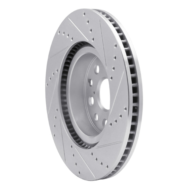 R1 07-23 Lexus LS460 Front Left Drilled & Slotted Silver Brake Rotor