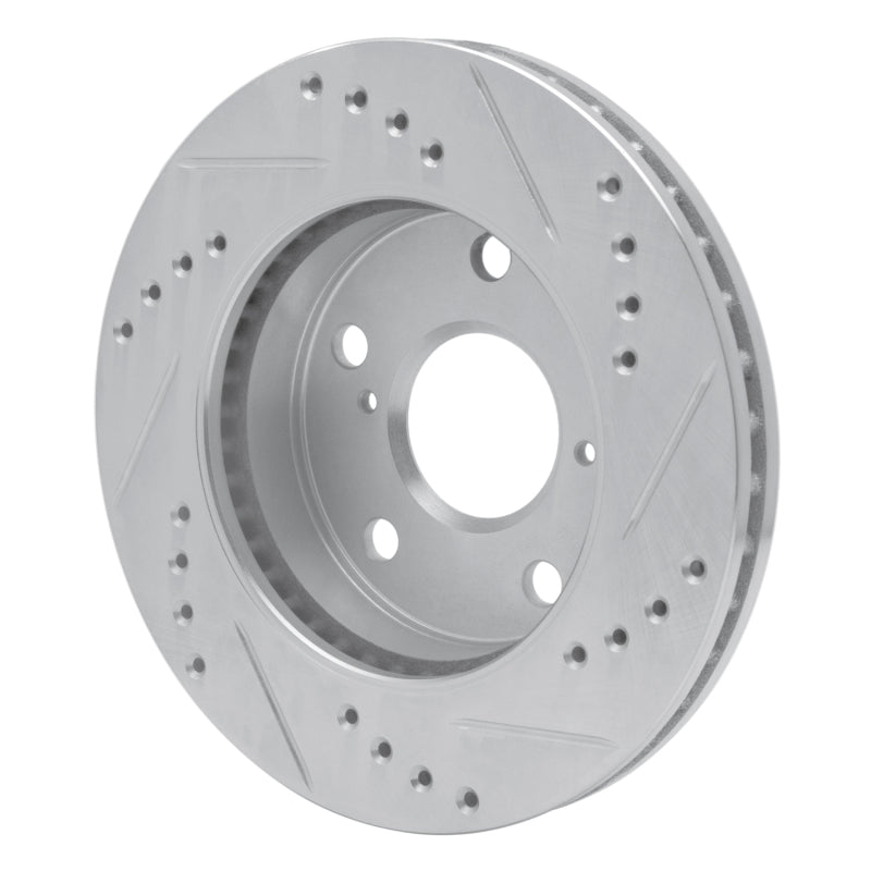 R1 91-94 Toyota Previa Front Left Drilled & Slotted Silver Brake Rotor