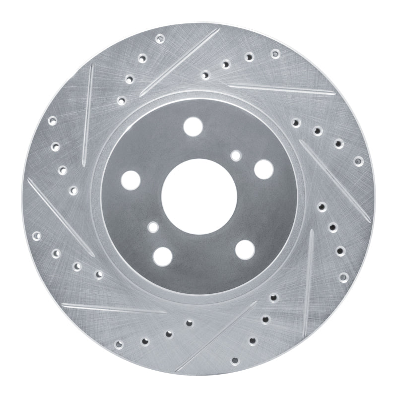 R1 86-92 Toyota Supra Front Left Drilled & Slotted Silver Brake Rotor
