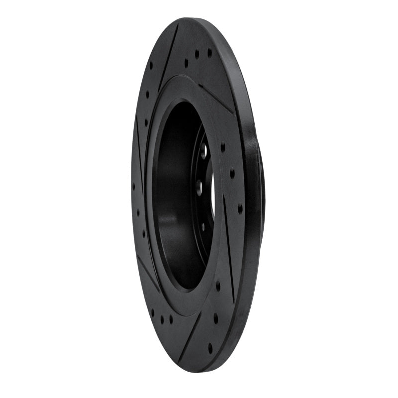 R1 06-10 Pontiac Solstice Rear Right Drilled & Slotted Black Brake Rotor