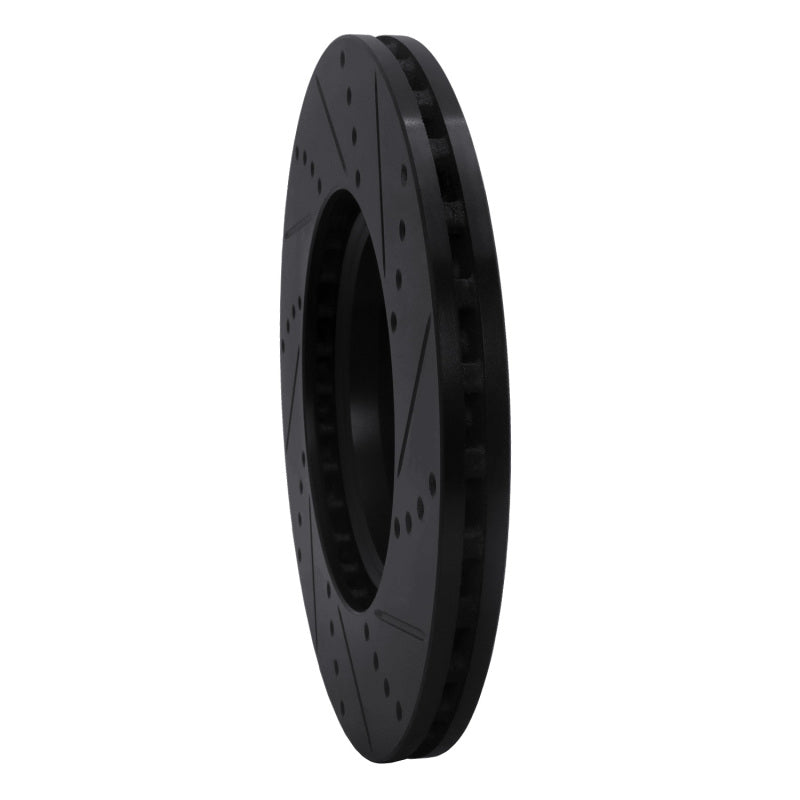 R1 08-25 Audi A4 (Mexico) Front Left Drilled & Slotted Black Brake Rotor