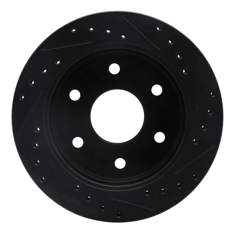 R1 1988-2000 Cadillac Escalade Front Left Drilled & Slotted Black Brake Rotor