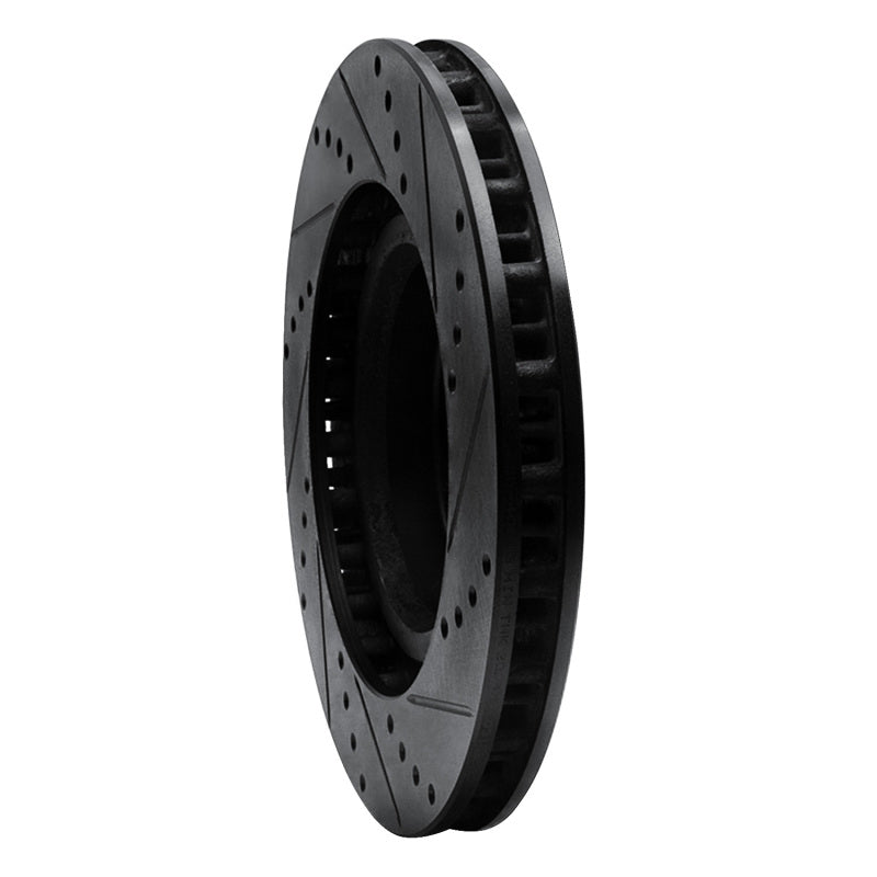 R1 92-02 Dodge Viper Front Left Drilled & Slotted Black Brake Rotor